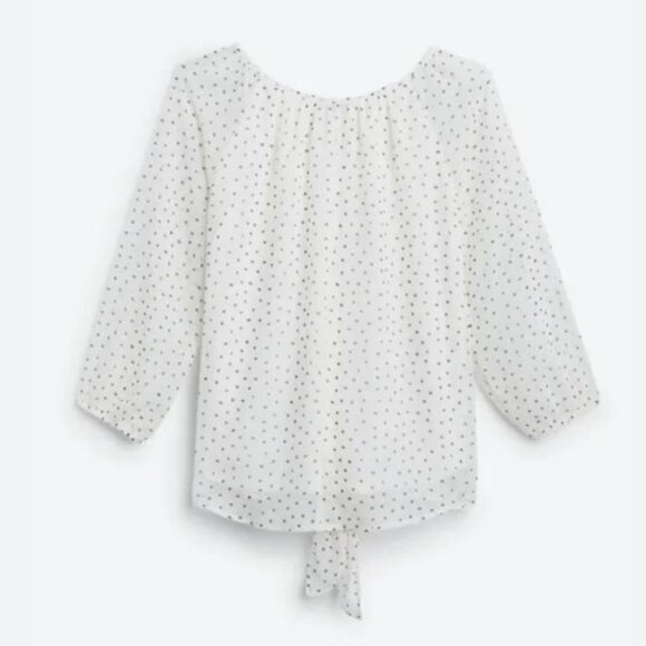 Stitch Fix Beacon Elorna Tie-Front Blouse Off White NWT - Picture 3 of 12
